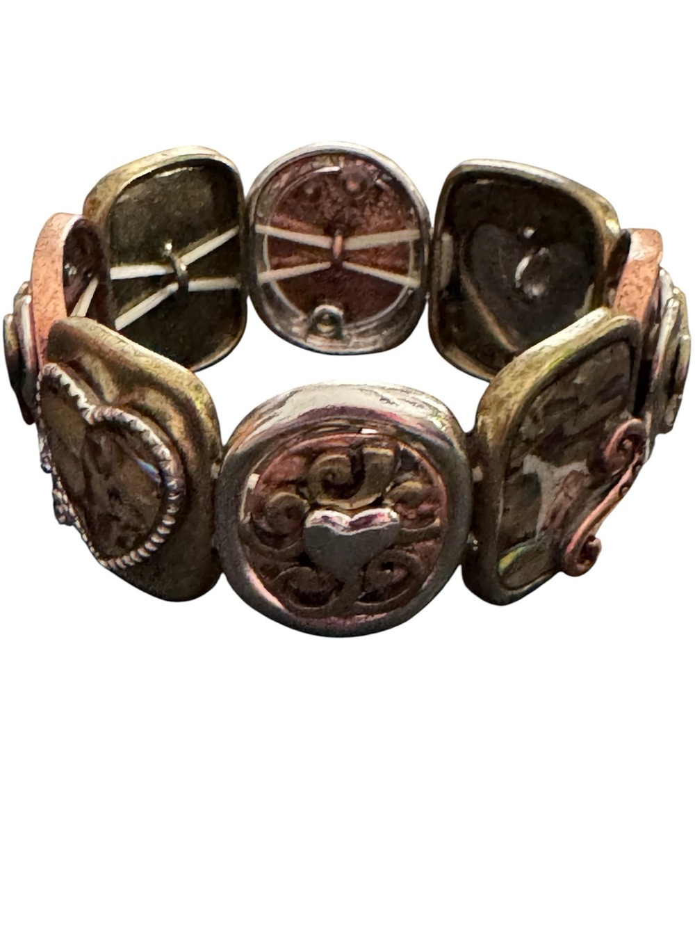 Vintage Believe In" by L&J mixed-media panel stretch bracelet sold at Sears